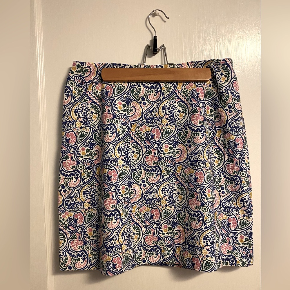 Boden Terreza Paisley Floral Cotton A-line Skirt Retro 60s Style Size 8R - Picture 3 of 7